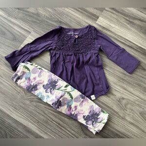 Burt's Bees Baby Purple Crochet Knit Top with Matching Pants